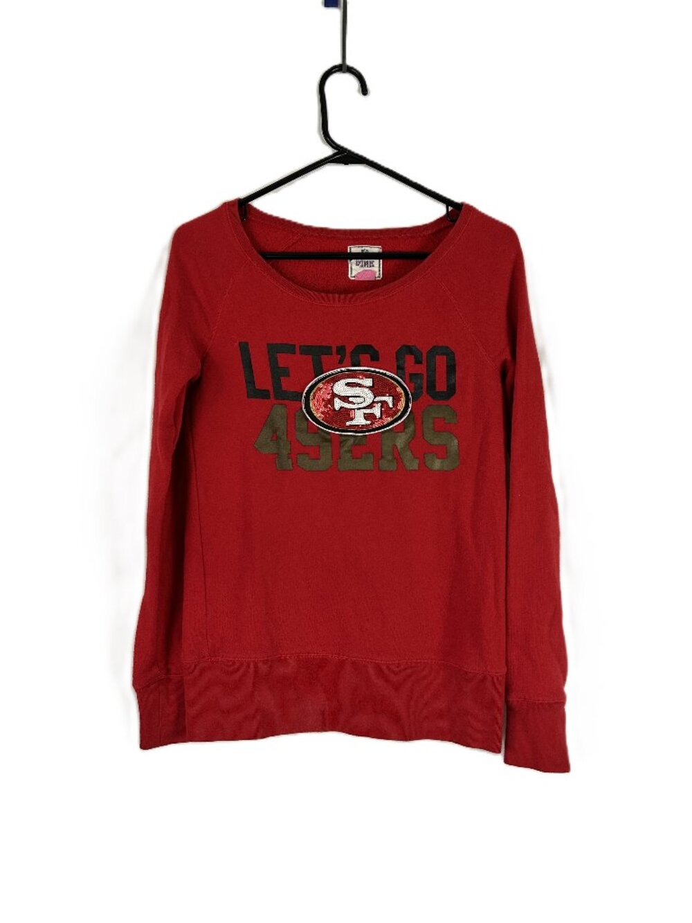 VS Pink San Francisco 49ers Scoop Neck Top Sequins XS